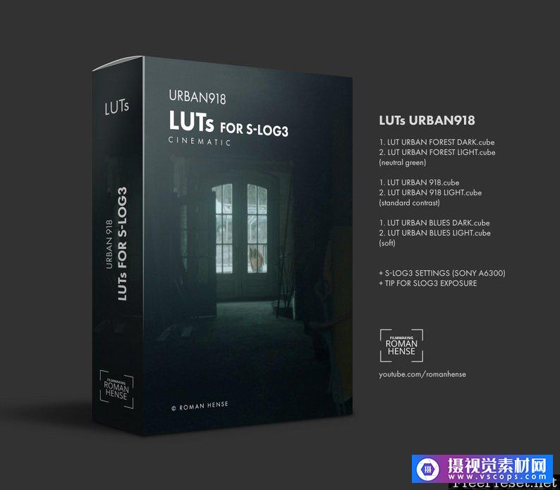 CINEMATIC LUTs "URBAN-918" for S-LOG3 color grading插图