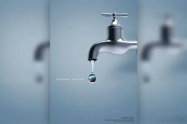节约用水珍惜水资源主题海报设计模板 (psd)