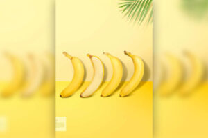 排列香蕉水果广告创意海报设计模板 (psd)