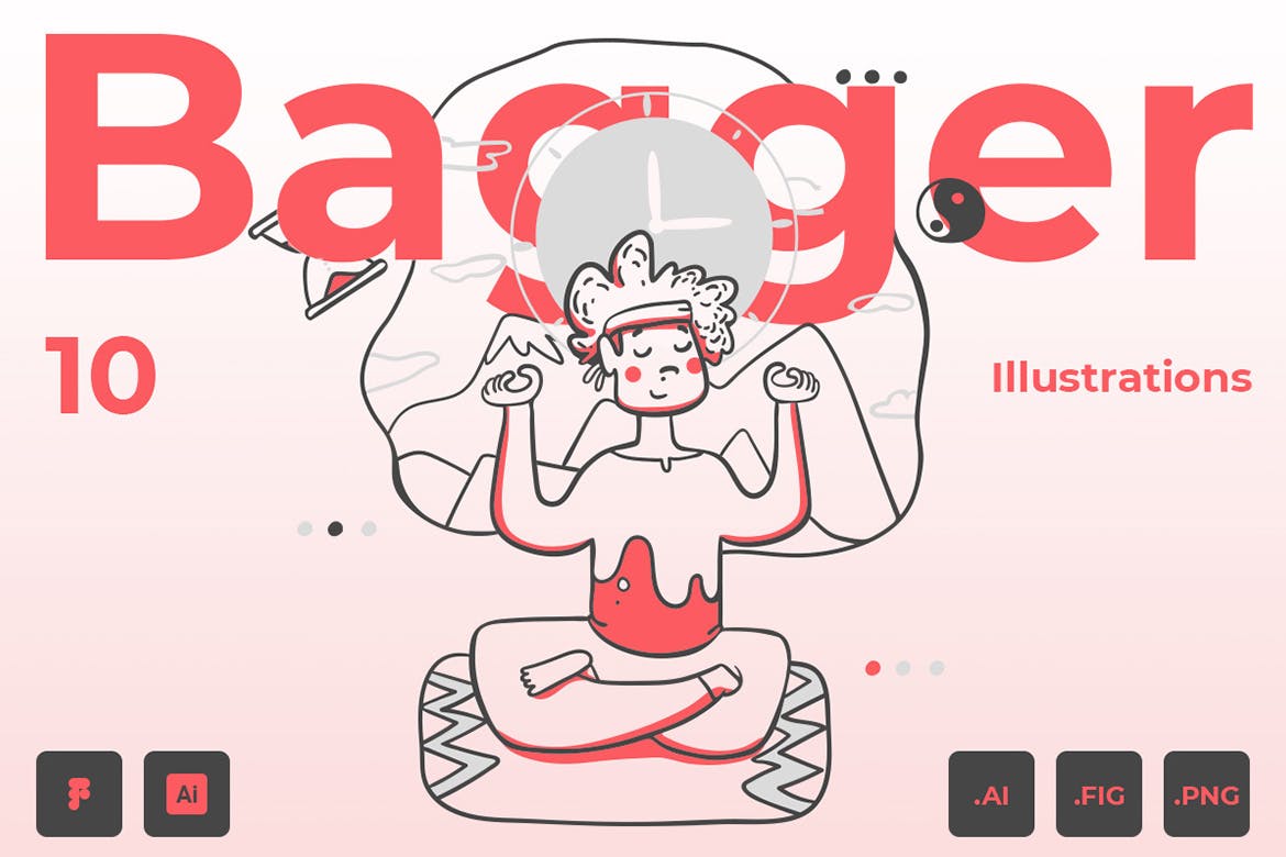 高端时尚清新简约多用途的banner着陆页海报矢量插画设计模板集合-AI, FIG, PNG