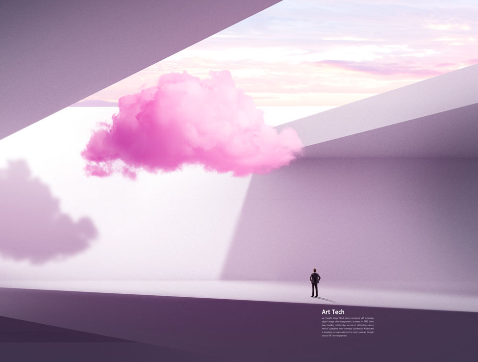 粉色云朵抽象空间背景素材 (psd)