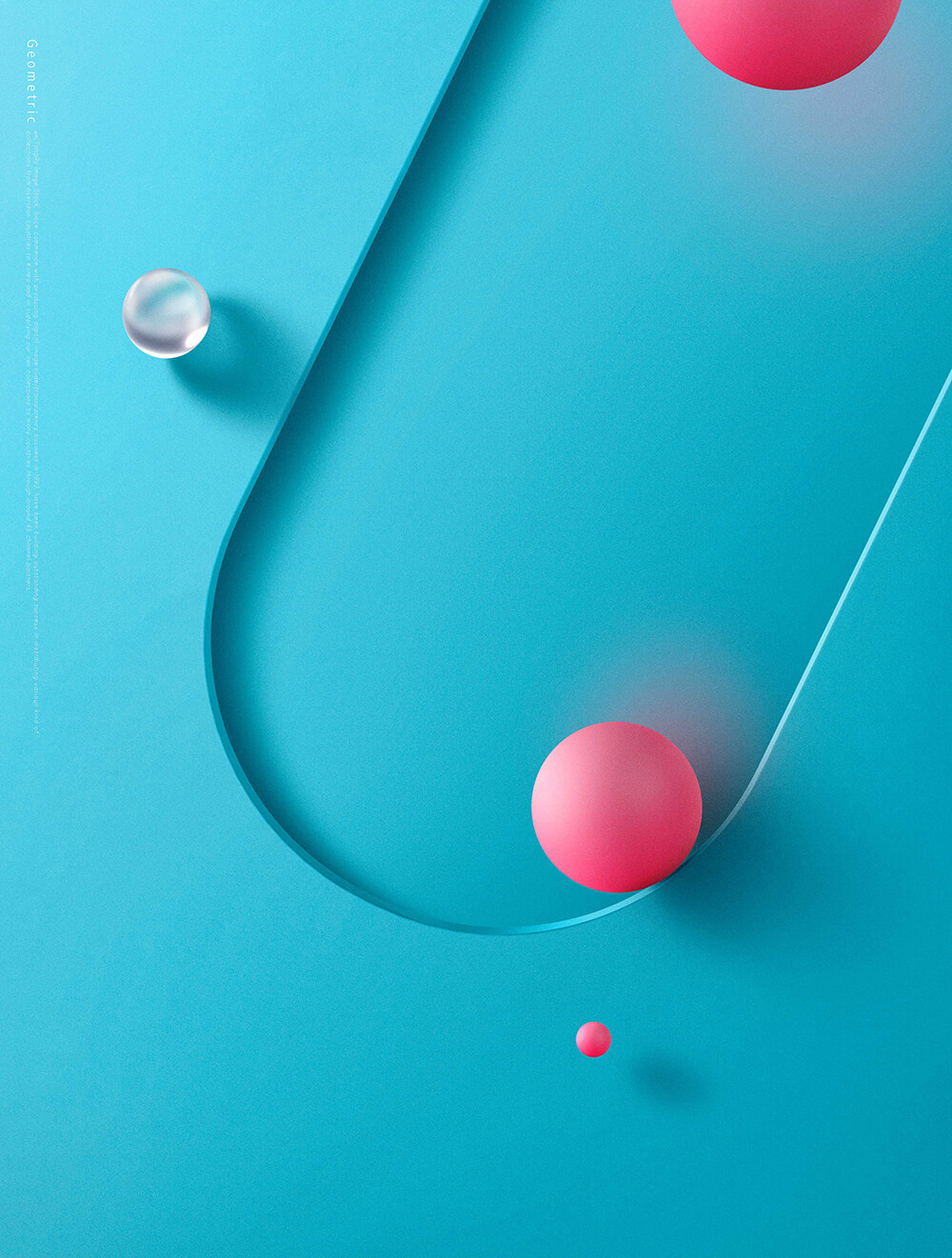 圆球元素简约蓝色空间海报背景素材 (psd)