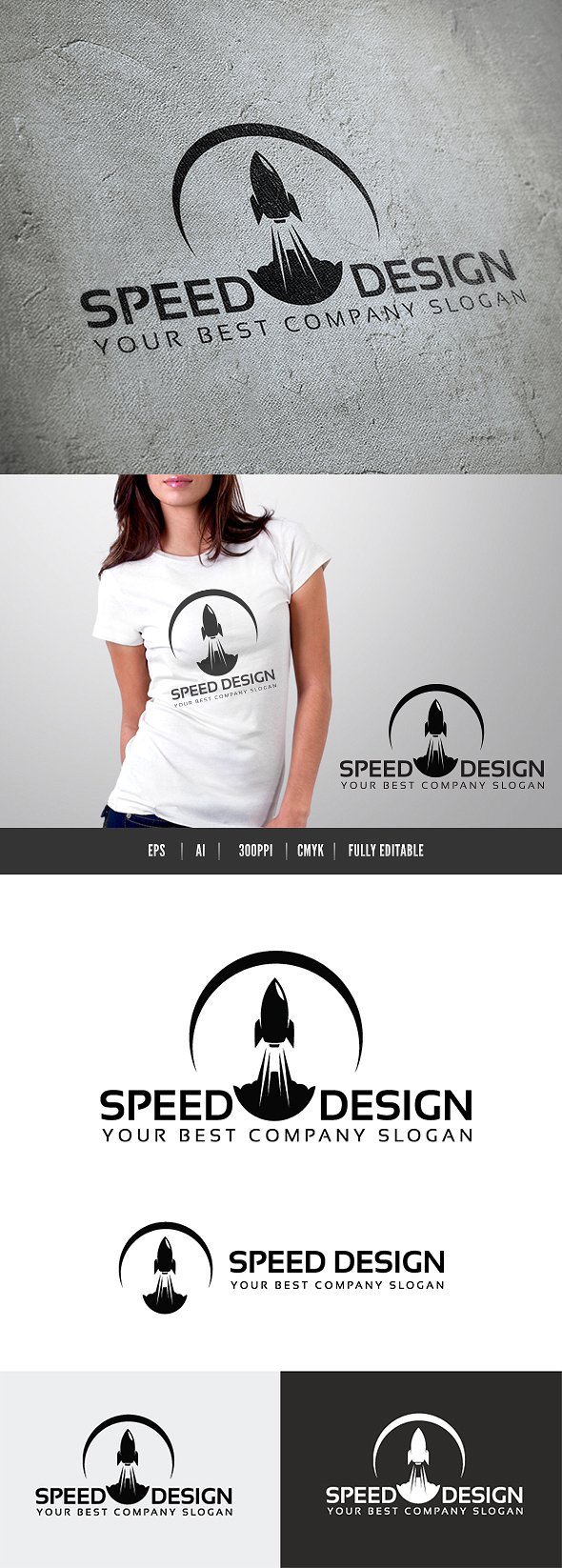 速度感的logo设计模板 Speed Design