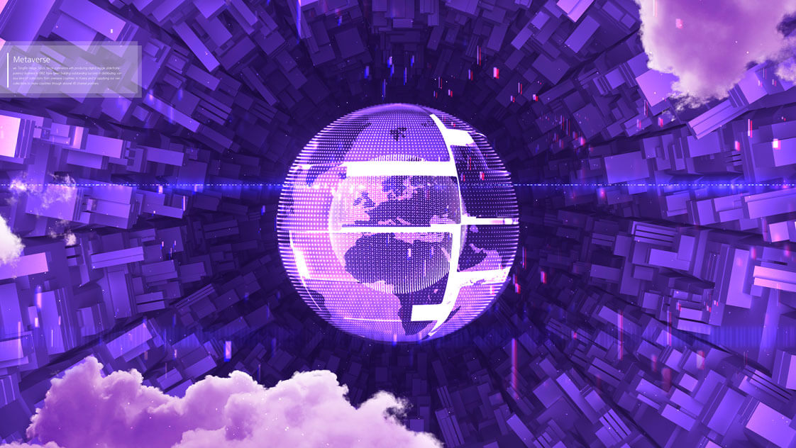 紫色未来虚拟地球元宇宙海报背景素材 (psd) 素材免费下载