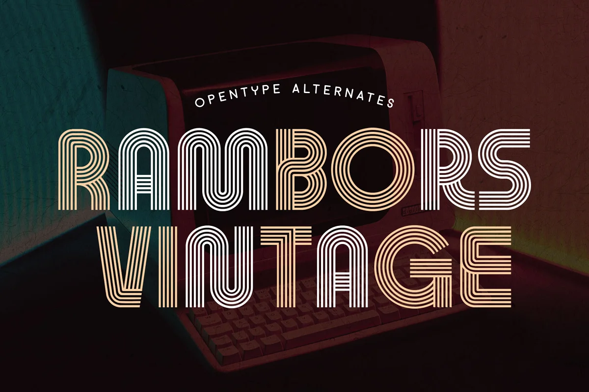 怀旧复古70/80/90年代字体RamborsRetro Font插图1